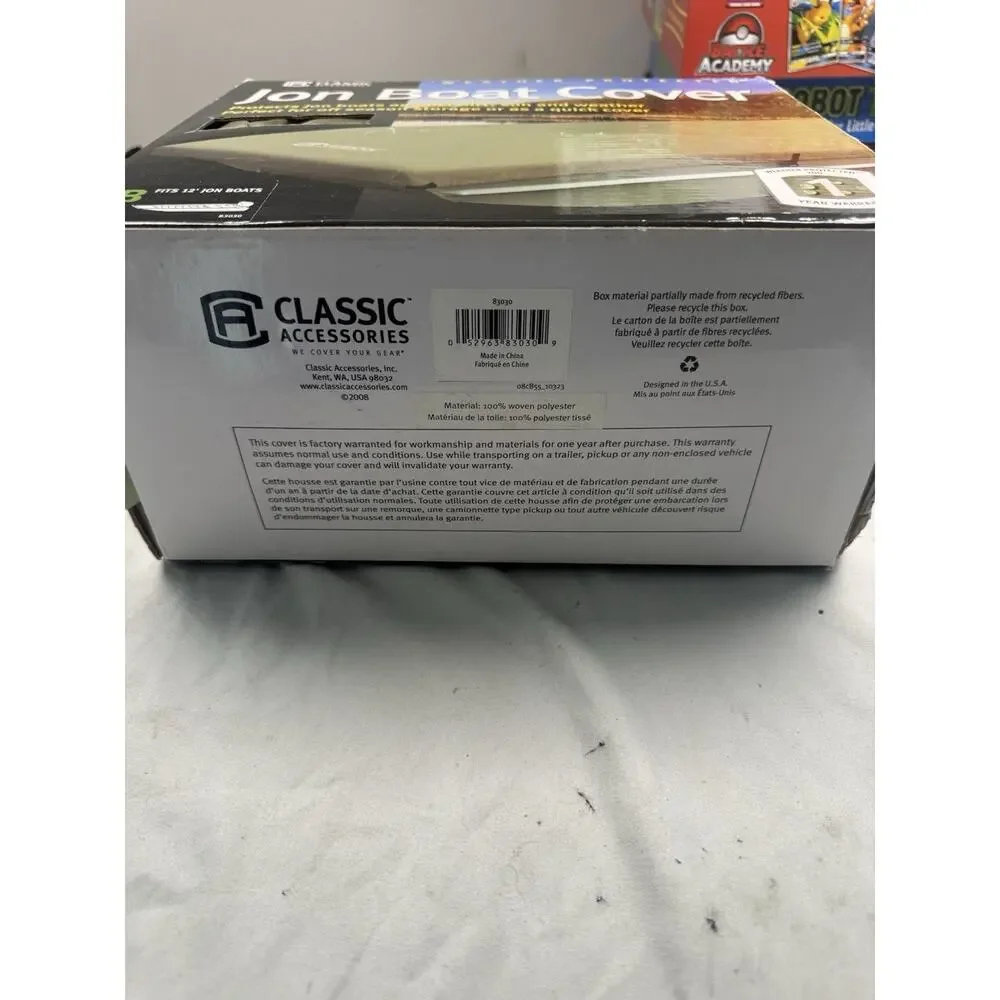 Classic Accessories Jon Boat Cover 12 Ft Size B Weather Protected NIB